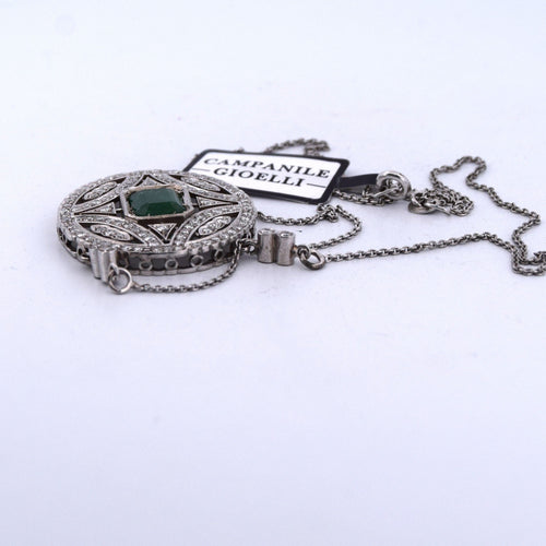 Collier PENDENTIF AVEC COLLIER - OR BLANC 18 KT 58 Facettes