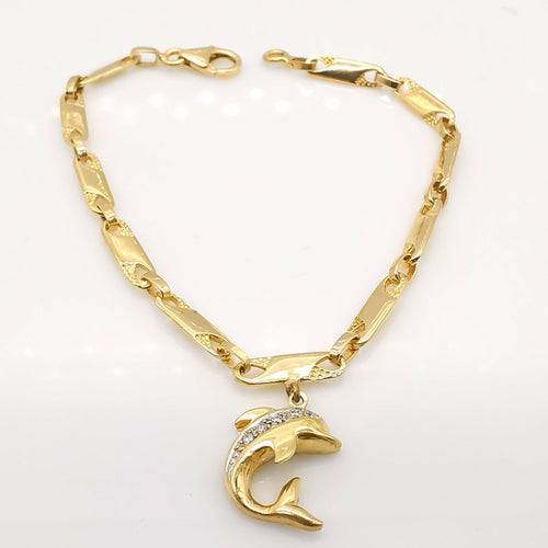 Bracelet Bracelet avec pendentif Or jaune Diamants 58 Facettes