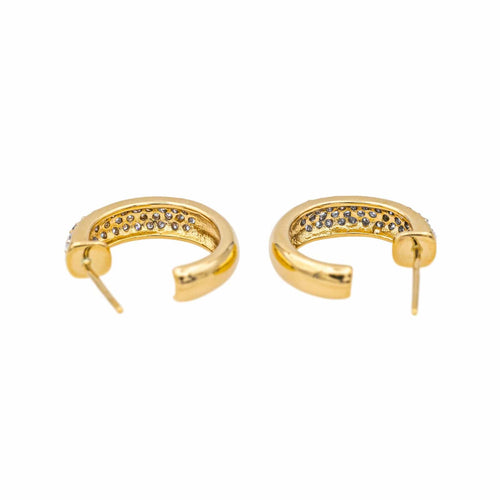 Boucles d'oreilles Boucles d'oreilles Demi créoles Or jaune, Or blanc Diamant 58 Facettes 3855444CN