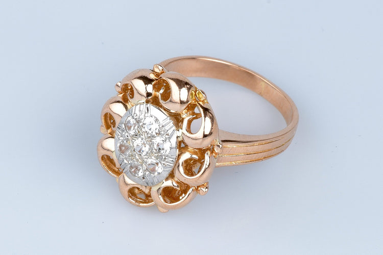 Bague 53 Bague en or rose 18 cts 58 Facettes BGROSDCC879