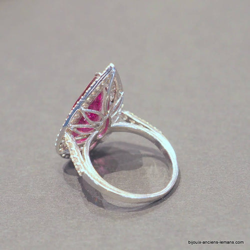 Bague 54.5 Bague or blanc et tourmaline 58 Facettes 4806