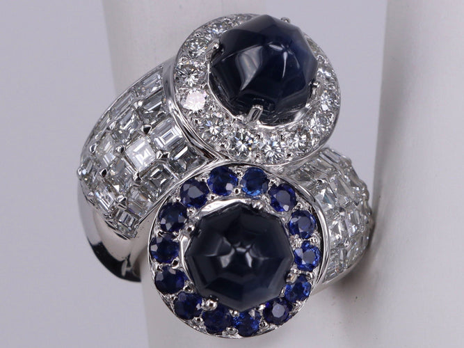 Bague Bague Toi et moi Saphirs et Diamants en or blanc 58 Facettes BA-1277