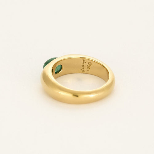 Bague 56 Bague jonc en or jaune et émeraude 58 Facettes GU284