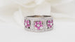 Bague 55 Bague bandeau en or blanc, topazes roses et diamants 58 Facettes 32586