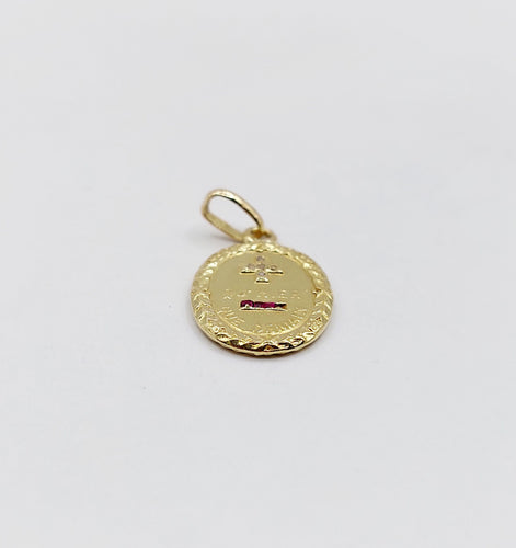 Pendentif Pendentif AUGIS médaille d'amour or jaune diamant et rubis : couronne de laurier (circa 1950) 58 Facettes A05551