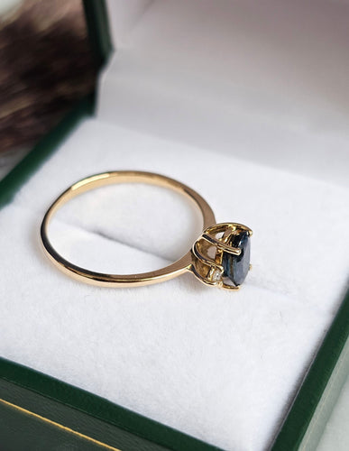 Bague 53 Bague or jaune, Saphir, Diamants 58 Facettes 693