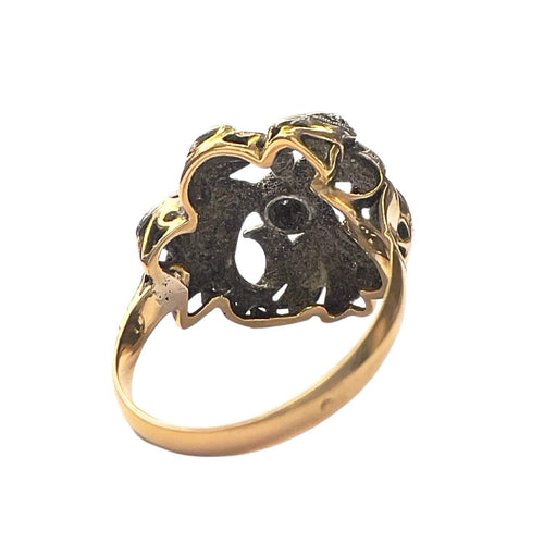 Bague 55 BAGUE ART DÉCO, ÉPOQUE 1920-1925, OR 18 CARATS ET ARGENT AVEC DIAMANTS 58 Facettes Q74B (922)