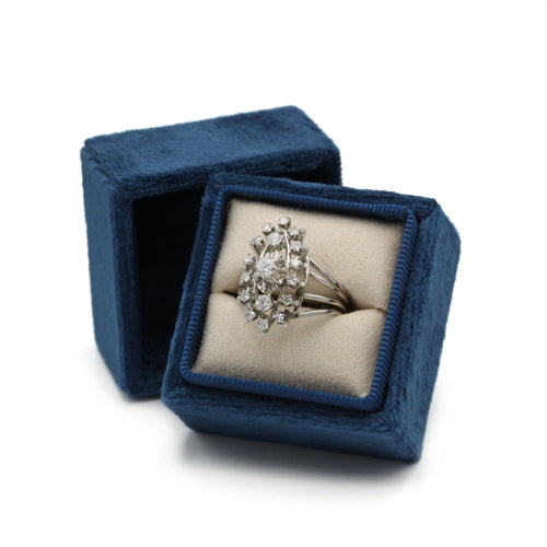 Bague 55 Bague - Or blanc 18K et diamants - années 50 58 Facettes 1059