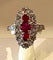 Bague 51 Bague marquise en or, diamants et rubis. 58 Facettes AB357