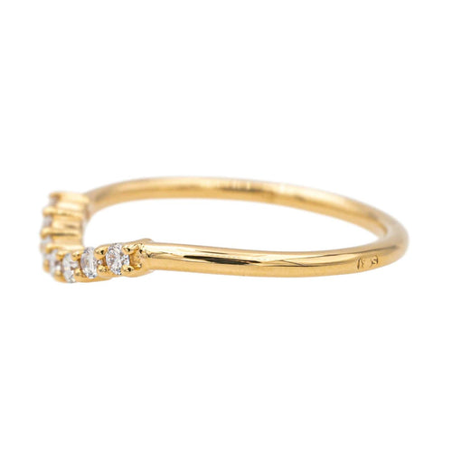 Bague 53 Bague Demi alliance Or jaune Diamant 58 Facettes 4098641RV