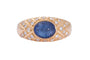 Bague 62 Bague avec saphir cabochon 3.50 ct et diamants en or jaune 18k 58 Facettes 10097