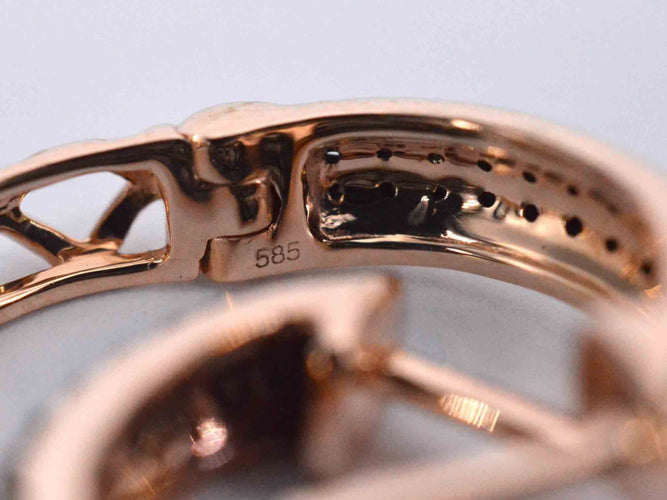 Boucles d'oreilles Boucles d'oreilles en or rose avec diamant noir 58 Facettes 2226