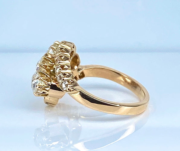 Bague 49 Bague en or jaune 18 carats et diamants vers 1900 58 Facettes AB497