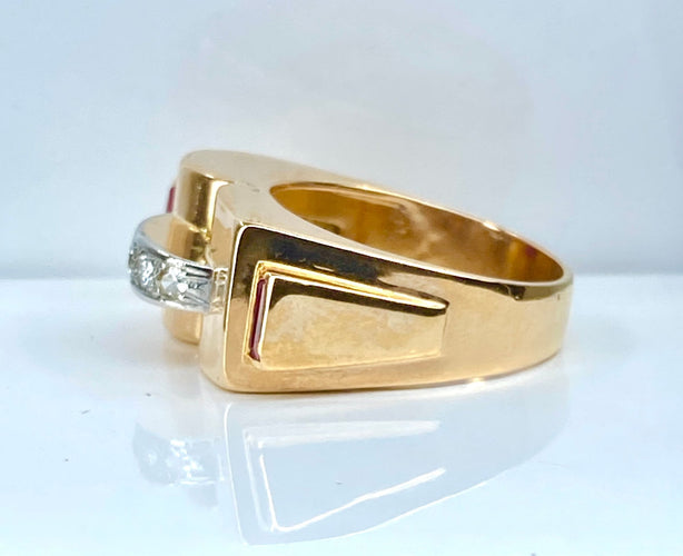 Bague 60 Bague TANK or jaune diamants 58 Facettes AB603