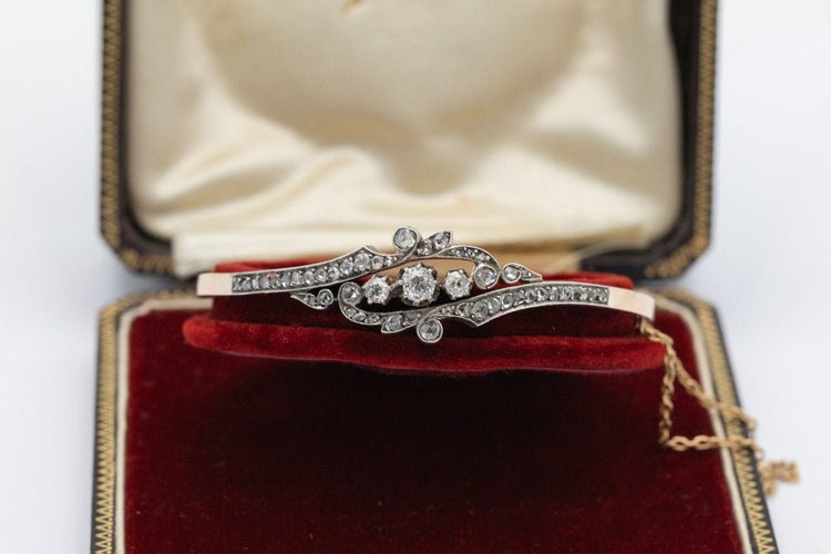 Bracelet Bracelet ancien en or jaune avec diamants de 1,60 carat, France, début du XXe siècle 58 Facettes 10274