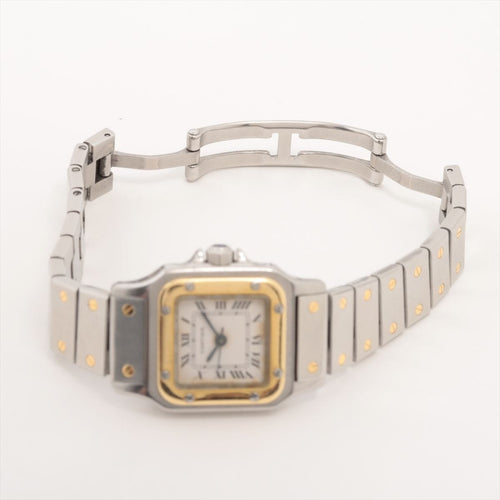 Montre Cartier - Montre Santos Galbée en acier et or jaune 58 Facettes