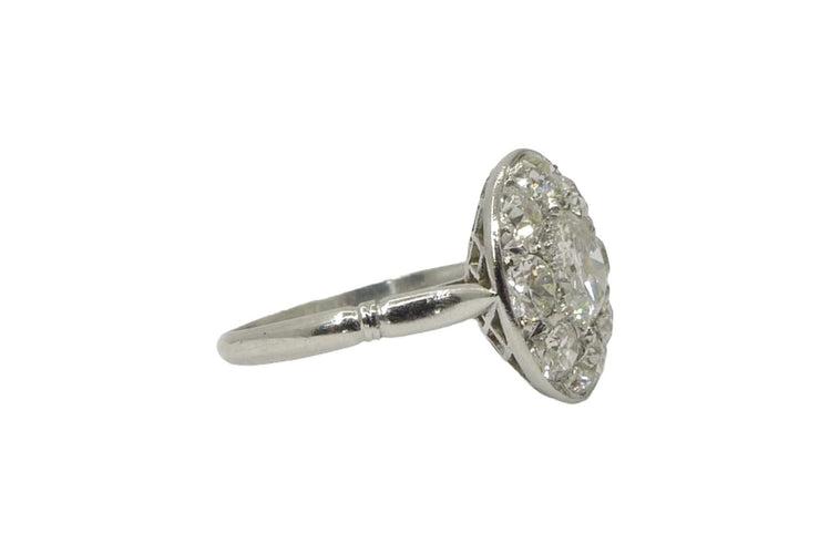 Bague 49 Bague marguerite platine et diamants 58 Facettes 0032101