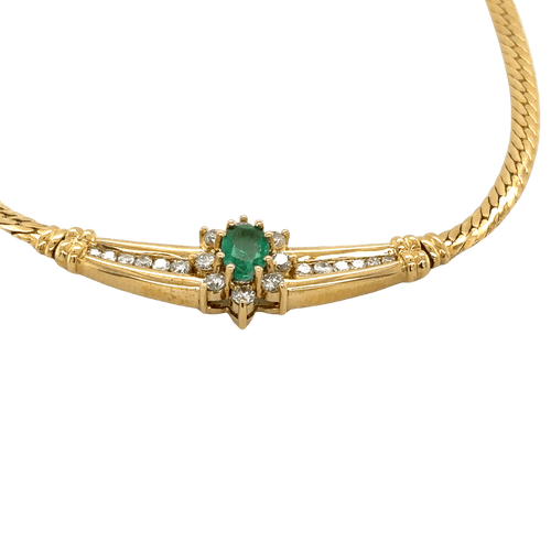 Collier Collier en or jaune Emeraude et Diamants 58 Facettes 3018/20