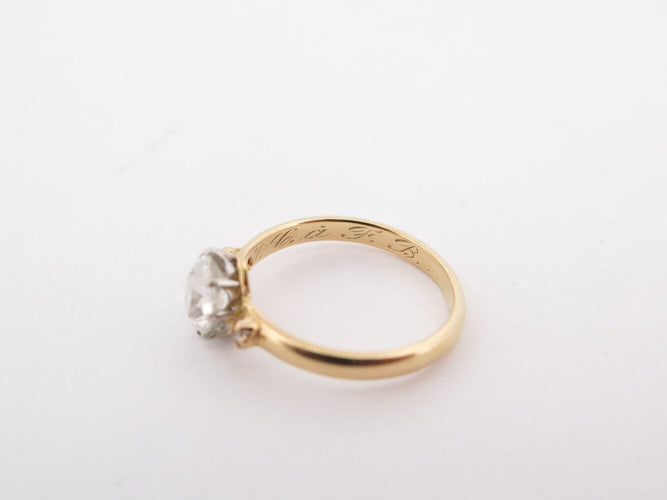 Bague 52 vintage bague solitaire diamant poire 0.79ct t52 brillants en or jaune 18k 58 Facettes 270505