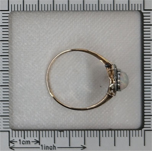 Bague 59 Échos du passé : une expérience intemporelle avec une bague en opale 58 Facettes 24332-0040