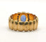 Bague 51 Bague Godronnée vintage or jaune sertie d'un saphir de Ceylan 58 Facettes