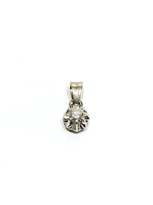 Pendentif Pendentif or blanc platine et diamant 58 Facettes