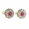 Boucles d'oreilles Clous d'oreilles antiques victoriens en diamant avec rubis naturels 58 Facettes 22130-0196