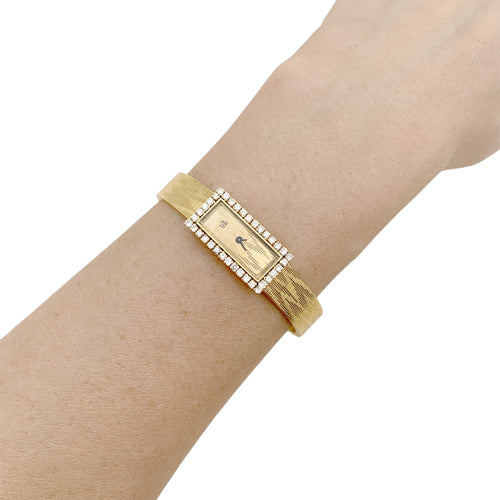 Montre Montre vintage UTI, mouvement Blancpain, or jaune, diamants. 58 Facettes 34991