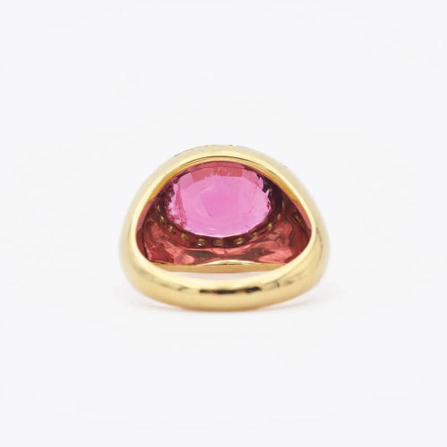 Bague Bague en or jaune avec rubellite et diamants 58 Facettes 16915