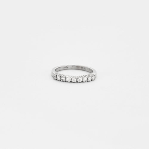 Bague 48 Alliance or blanc diamants 58 Facettes LP594