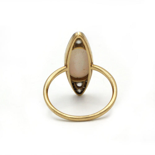 Bague 60 Bague Art Déco - Or, platine, diamants et opale 58 Facettes 250234R