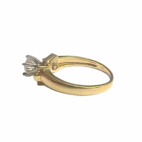 Bague 55 Bague solitaire accompagné diamants 58 Facettes Q166B