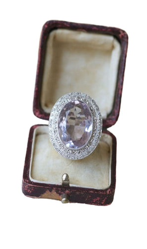 Bague Grande Bague Art Déco Améthyste et Diamants 58 Facettes