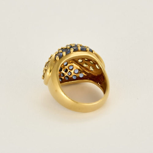 Bague 54 Bague or jaune sertie de saphirs 58 Facettes 2037