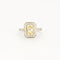 Bague 51 Bague Style Art Déco diamants et saphir jaune 58 Facettes