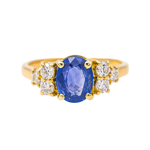 Bague 49 Bague Or jaune Saphir, Diamant 58 Facettes 4268672RV