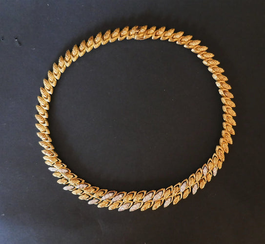 Collier André VASSORT , Important Collier Diamants, Or Jaune Et Platine, Vers 1970. 58 Facettes B92-05