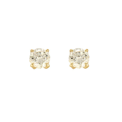 Boucles d'oreilles Boutons d'oreilles en or jaune et diamants 58 Facettes B250536
