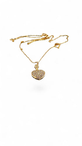 Collier Chaîne et pendentif cœur or jaune et diamants 58 Facettes
