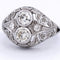 Bague 57 Bague - Bague ancienne en or blanc 18 carats avec diamants 58 Facettes AN P7
