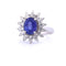Bague 55 Bague en or blanc avec tanzanite et diamants 58 Facettes
