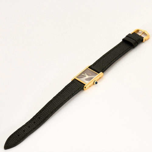 Montre CARTIER - Montre Tank Must argent plaqué or cadran laqué bordeaux 58 Facettes