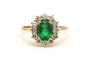 Bague 56 Bague contemporaine en or jaune sertie d'une émeraude et de diamants (+-0.48ct) 58 Facettes 22957