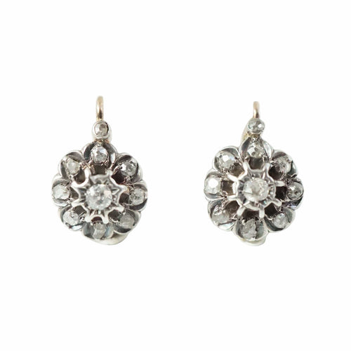 Boucles d'oreilles Boucles d'oreilles marguerite diamants taille ancienne 58 Facettes SQ9501439