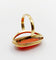 Bague 52 Bague cocktail style antique or jaune, camée sur corail jeune fille (circa 1960) 58 Facettes A06378