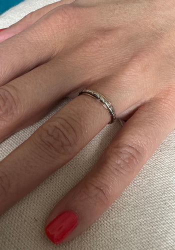 Bague 51 Alliance or rose et blanc 58 Facettes