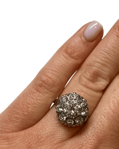 Bague 54 Bague or blanc 18K platine diamants 58 Facettes