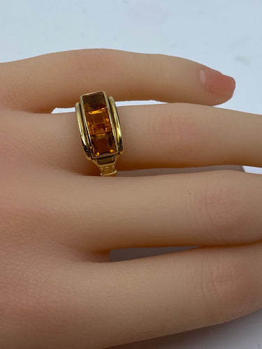 Bague Bague en or jaune 18 carats et topaze 58 Facettes AB202