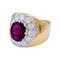 Bague 57 Bague jonc, or jaune, or blanc, rubis et diamants. 58 Facettes 33176