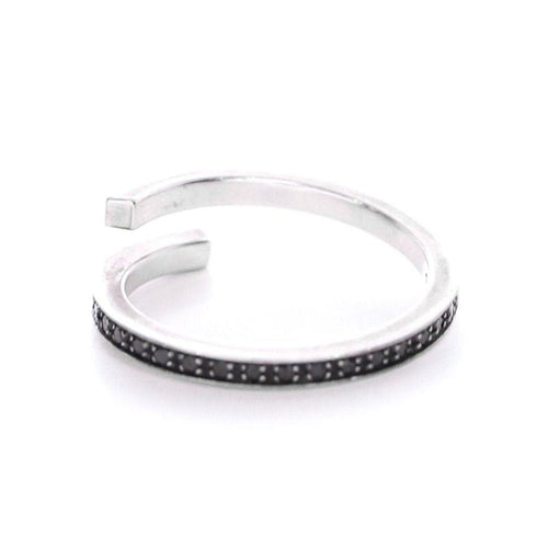 Bague 54 DINH VAN - Bague Or blanc et Diamant Noir 58 Facettes 97097